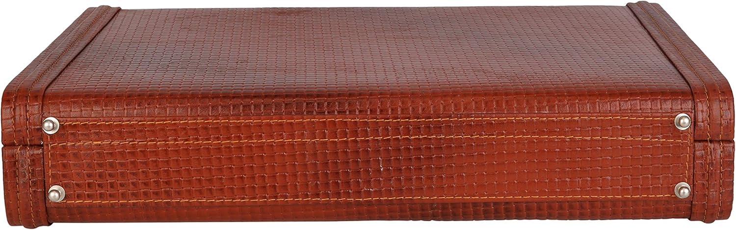 Full Grain Leather Briefcase Attache Case For Unisex Size L17xW3xH12 Inches Briefcase Bag
