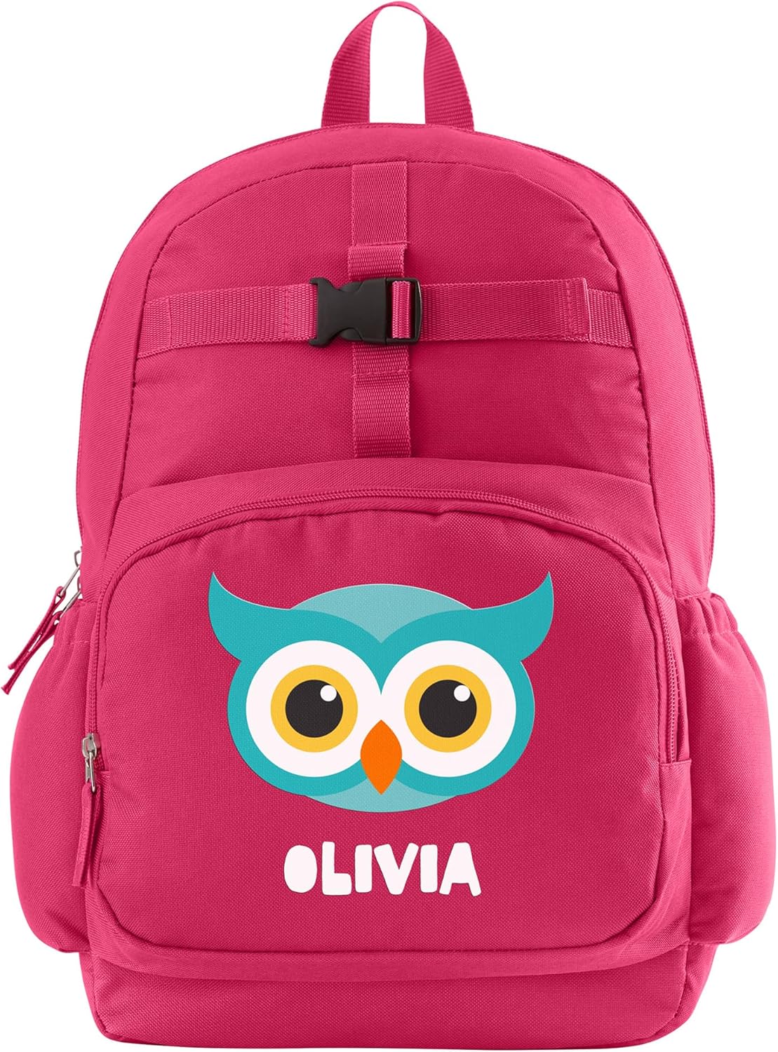 Let's Make Memories Personalized Kids Backpack - Backpack for School - For Animal Lovers - Back to School - Bookbag - Matching Lunchbox/Water Bottle Sold Separately - Pink - Owl