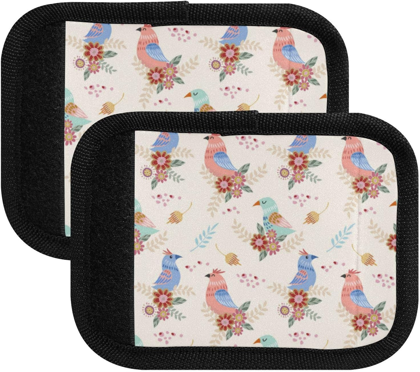 2Pcs Luggage Handle Wrap Suitcase Identifier Handle Covers Tags Soft Travel Bags Luggage Handle Gripper Accessories for Airplane Flying Parrot Pink