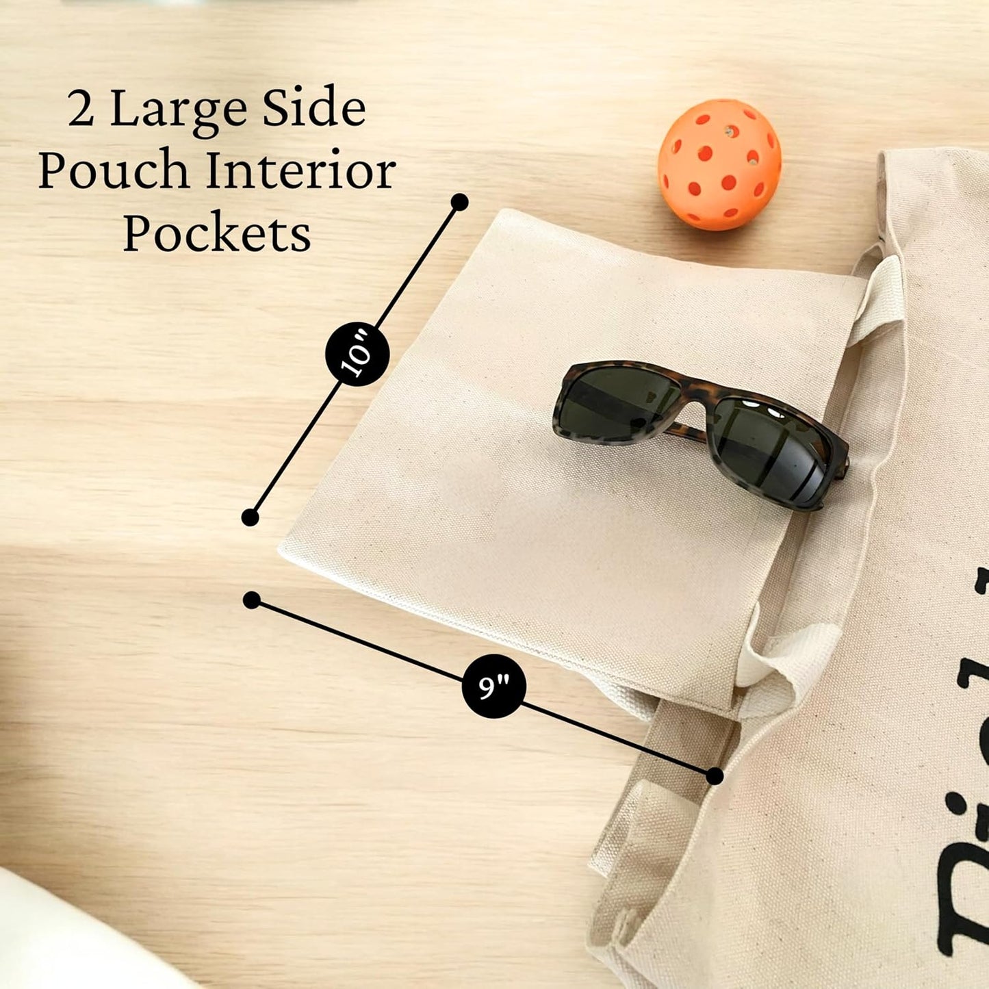 Large Canvas Pickleball Tote - Sustainable, Funny & Cute Grocery Bag
