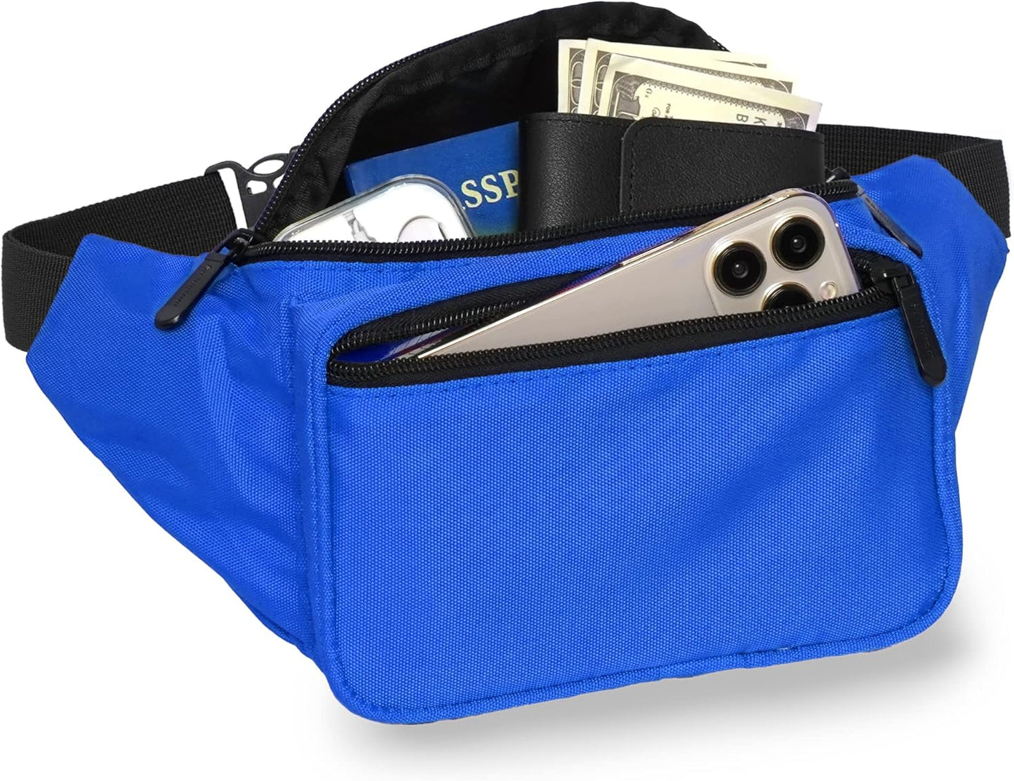 Blue Fanny Pack Belt Bag I Mens Fanny Packs for Women Fashionable - Crossbody Bag Bum bag Waist Bag Waist Pack - Hands Free for Hiking, Running, Travel, Waterproof and more