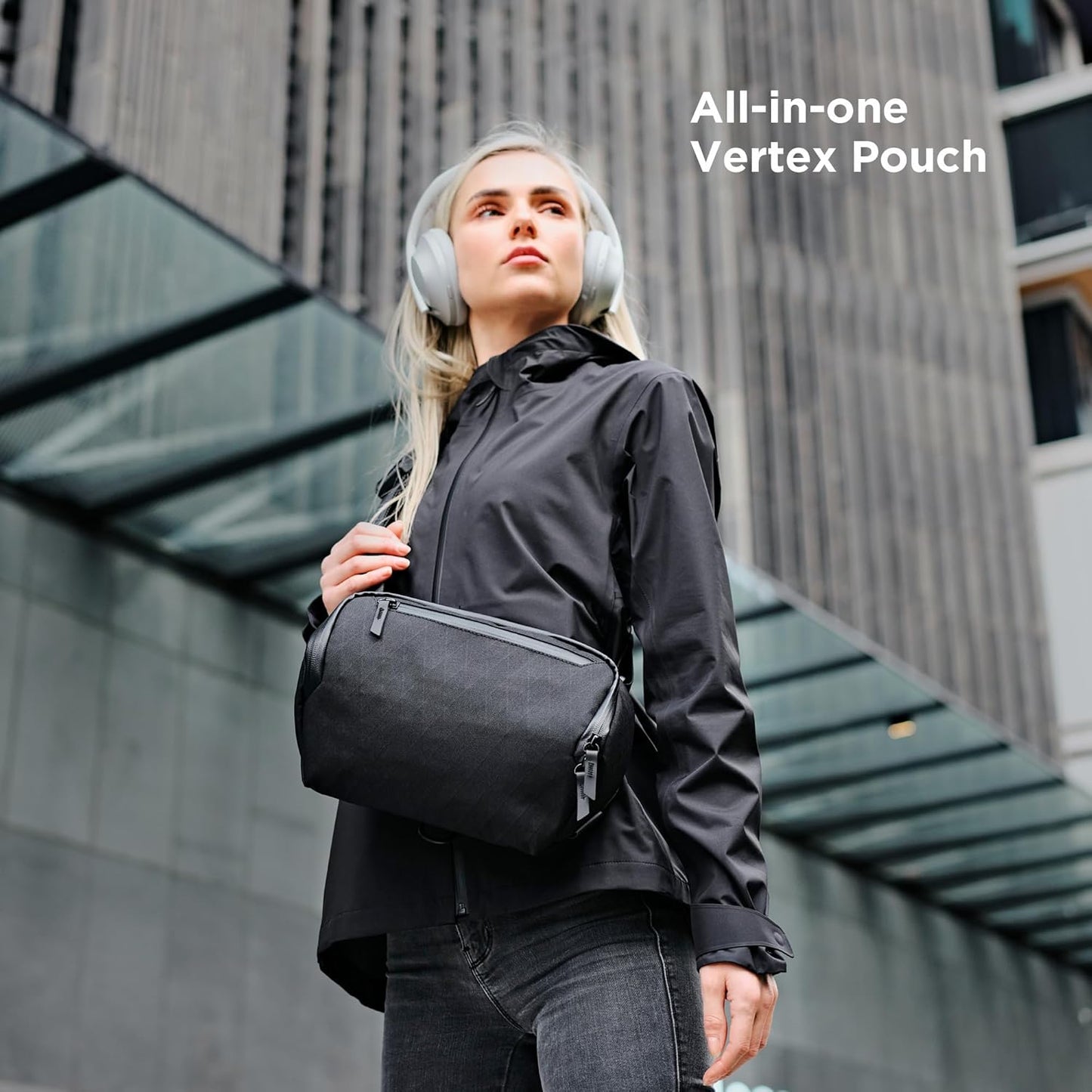 ALPAKA Vertex Pouch and Zip Pouch Pro - All-in-One Sling Bag, Fits an iPad Mini, Headphones, and More - Minimalism Zipper Wallet - RFID Blocking ID Card Holder