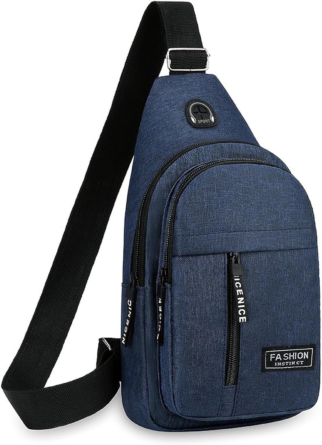 Sling Bag for Men Women, Unisex Crossbody Chest Bag, Multi-Pocket Lightweight Daypack for Travel Hiking