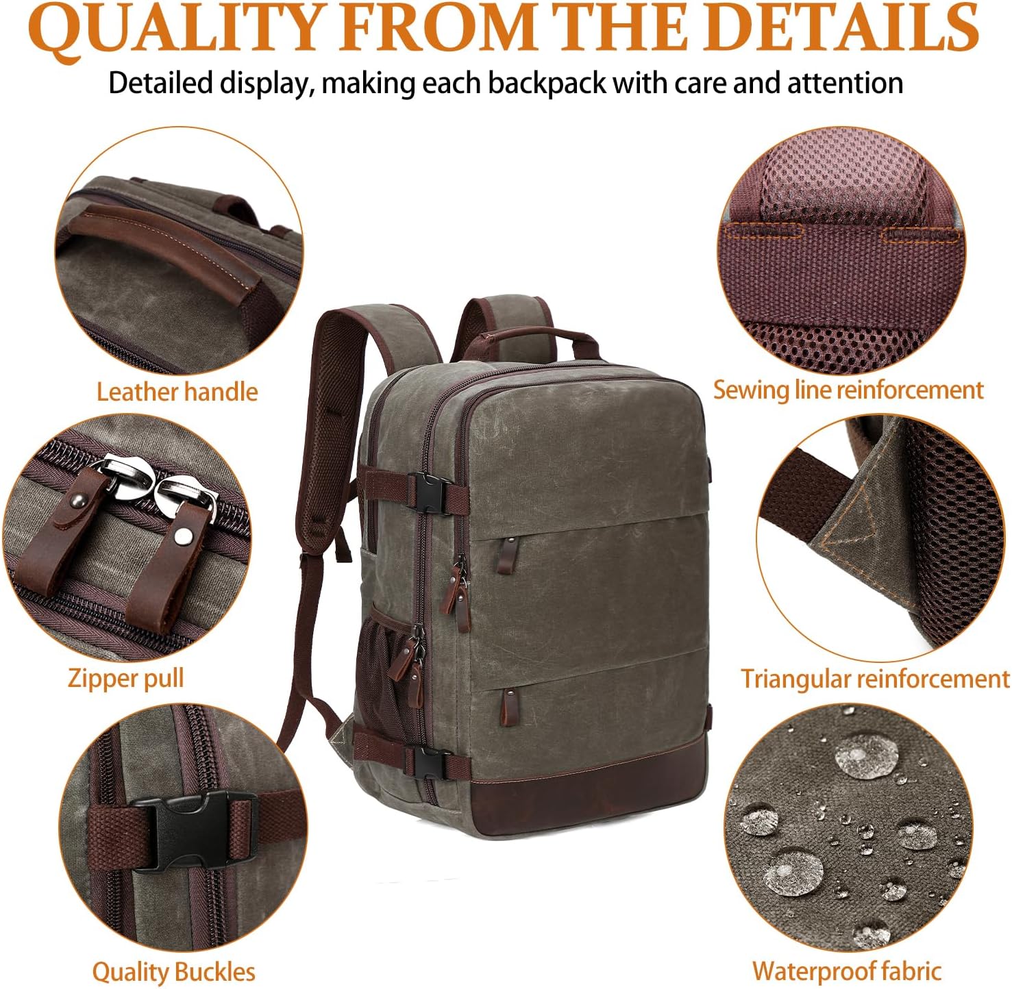 Travel Backpack for Men Carry On Backpack Flight Approved Personal Item Backpack, 18.4 inch Laptop