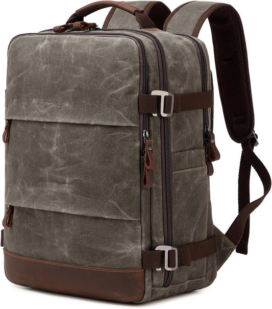 Travel Backpack for Men Carry On Backpack Flight Approved Personal Item Backpack, 17 inch Laptop Backpack Casual Daypack Weekender Business Hiking Backpack, Light Green