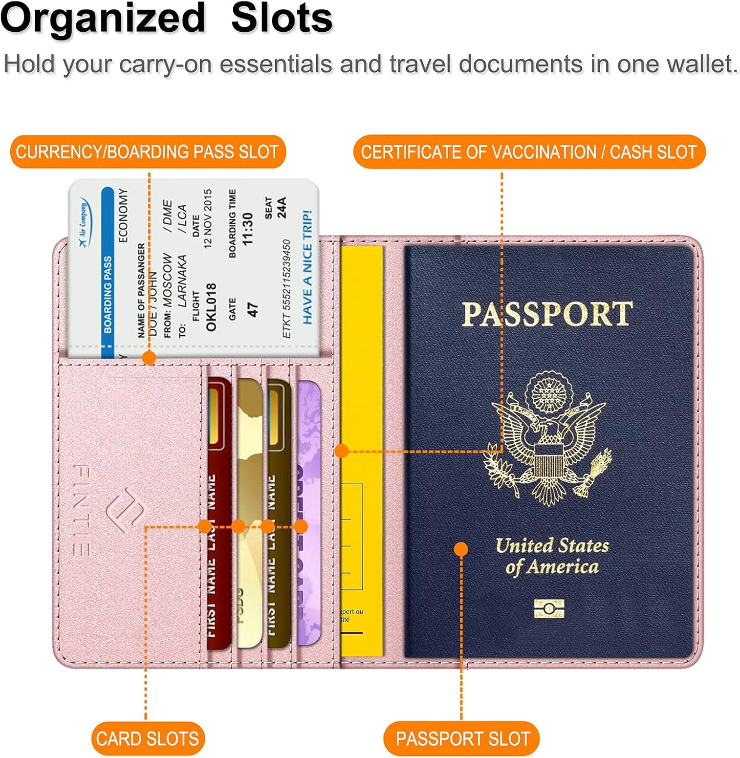 FINTIE Passport Holder, Slim Travel Wallet RFID Blocking Card Case Cover Passport Cover Protector Essentials with Credit Card Slots for Women/Men