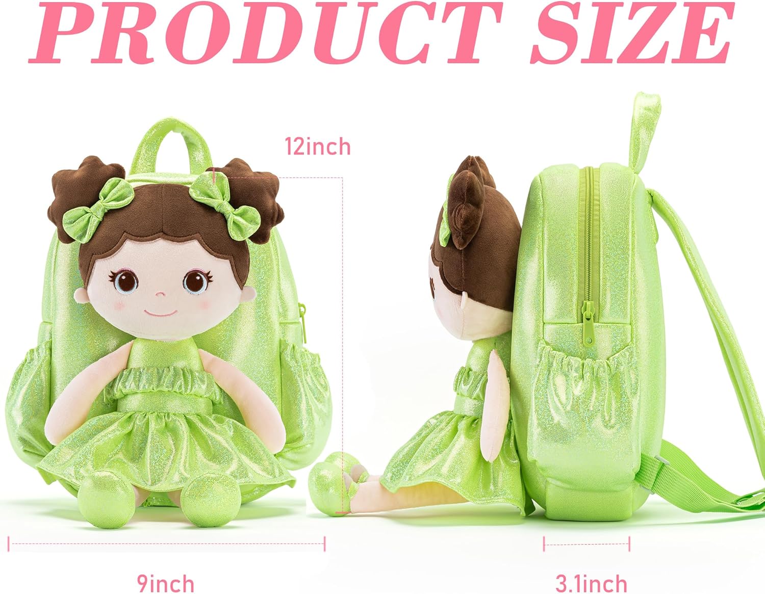 Lazada Toddler Backpack - Baby Girl Gifts Curly Fingerprints Plush Doll Dress Backpack - Fashion