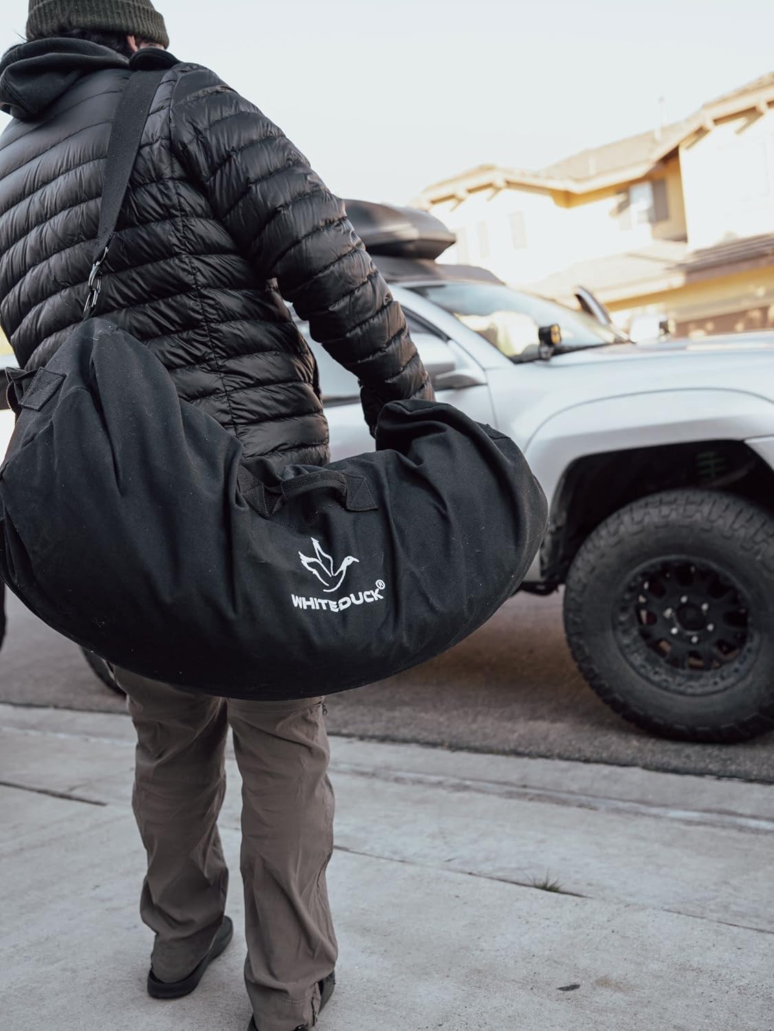 WHITEDUCK HOPLITE Heavy Duty Military Canvas Duffel Bag, Army Cargo Style, Foldable Tactical Outdoor Bag, Travel, Storage
