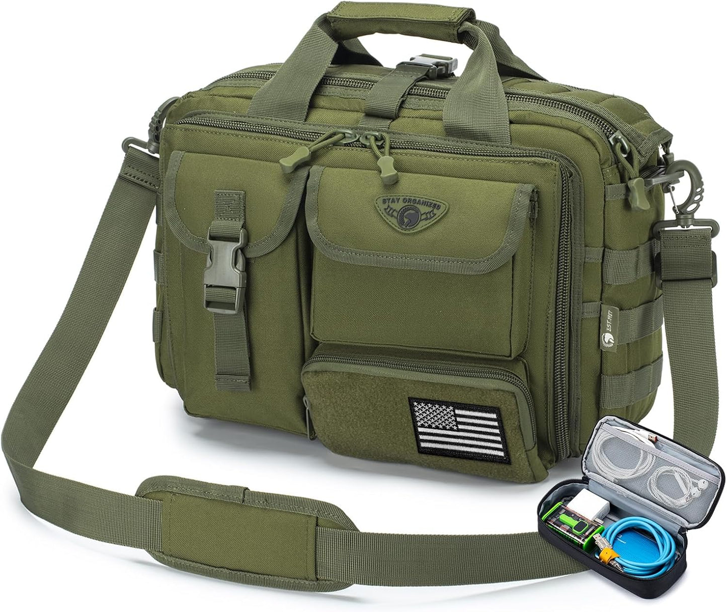Stypos Tactical Laptop Bag for Men,14inch/15.6inch/17.3inch Messenger Bag Military Shoulder Bag,Flight Work Bags for Pilots