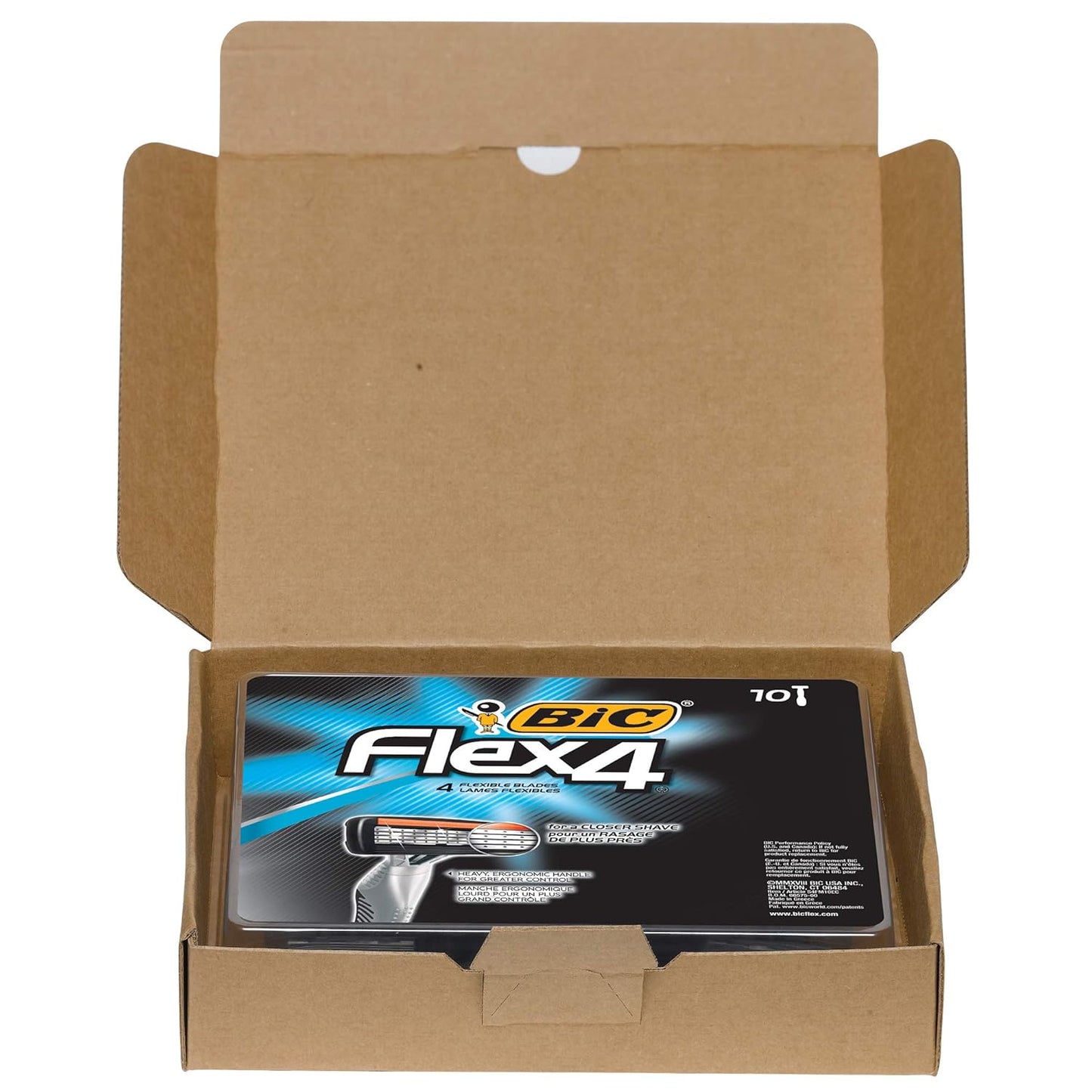 BIC Flex 4 Sensitive Disposable Razors For Men, For a Smooth, Ultra-Close and Comfortable Shave, 10 Piece Disposable Razor Set with 4 Blades