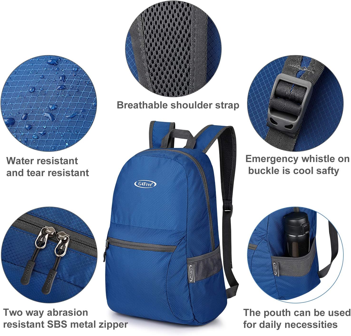 G4Free 20L Lightweight Packable Backpack Travel Hiking Daypack Foldable Backpack for Men Women