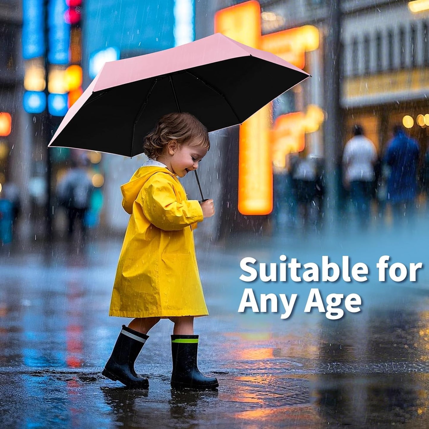 Yoobure Small Mini Umbrella with Case Light Compact Design Perfect for Travel Lightweight Portable Parasol Outdoor Sun&Rain Umbrellas
