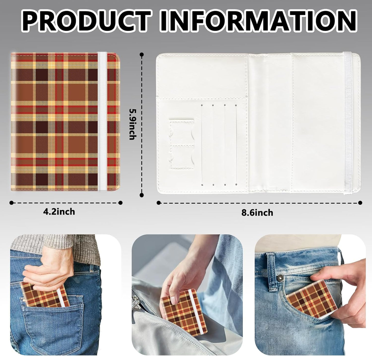 Passport Holder for Travel, Cute Passport Cover for Women Men, Waterproof PU Leather Rfid Blocking Passport Wallet with Credit Card Case for Travel Family, Boys Girls Travel Essentials