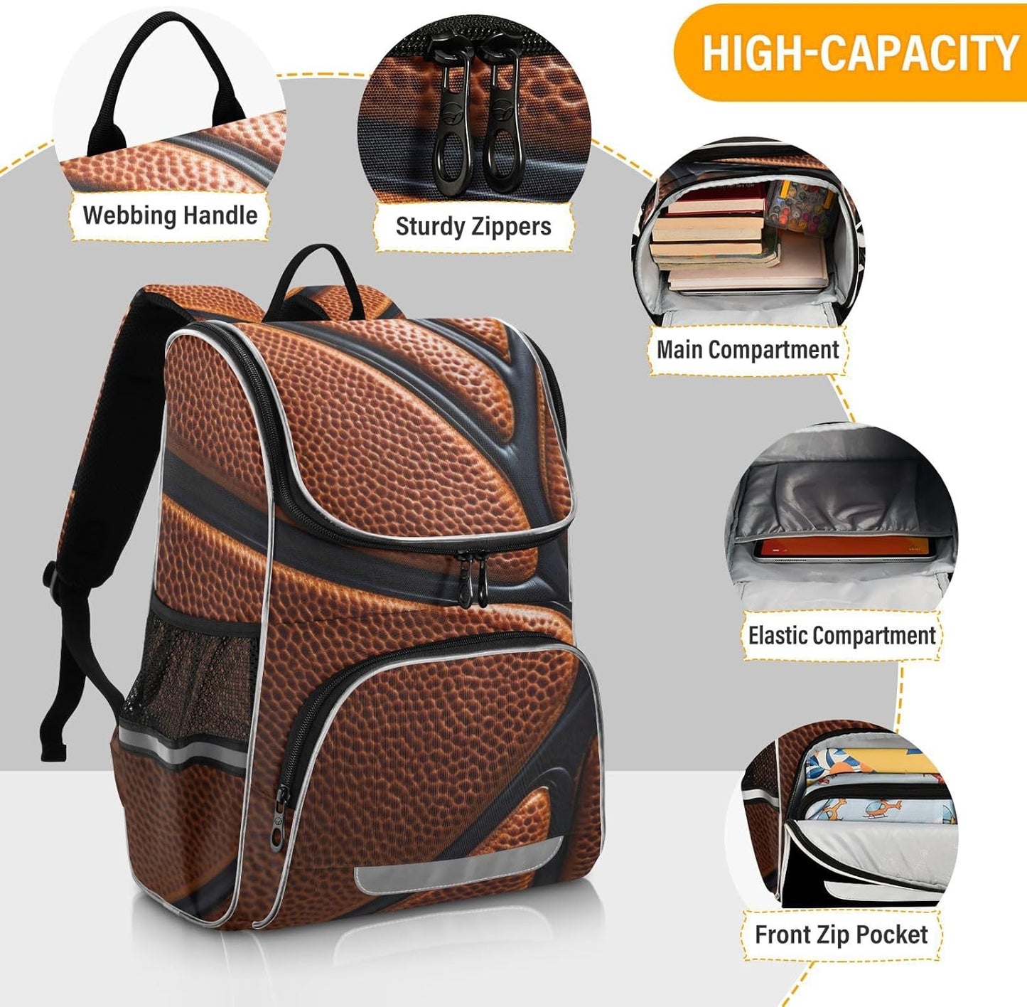Basketball Cute Backpack For Girls Kids Backpack Boys Teen School Bag Bookbag Travel Daypacks