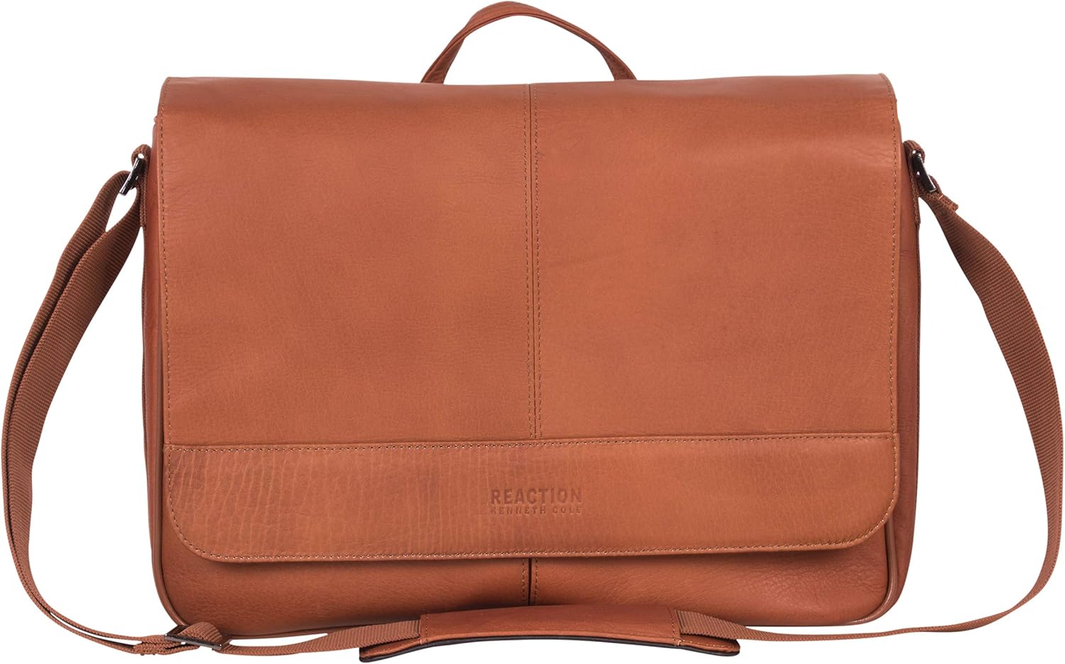 Kenneth Cole REACTION Risky Business Messenger Full-Grain Colombian Leather Crossbody Laptop Case &