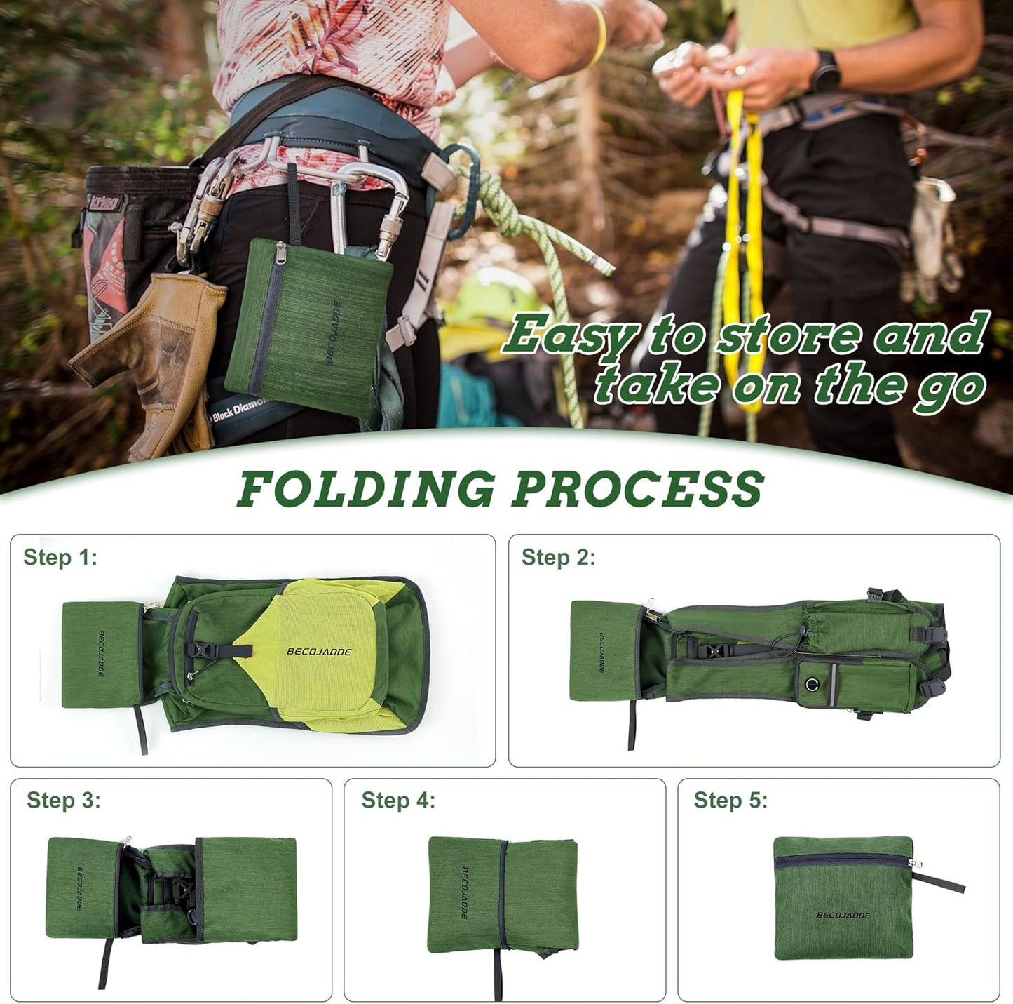 20L Small Hiking Backpack for Men Women Foldable Packable Back Pack Ultralight Hiking Daypack for Travel Camping Outdoor, Olive Green Yellow