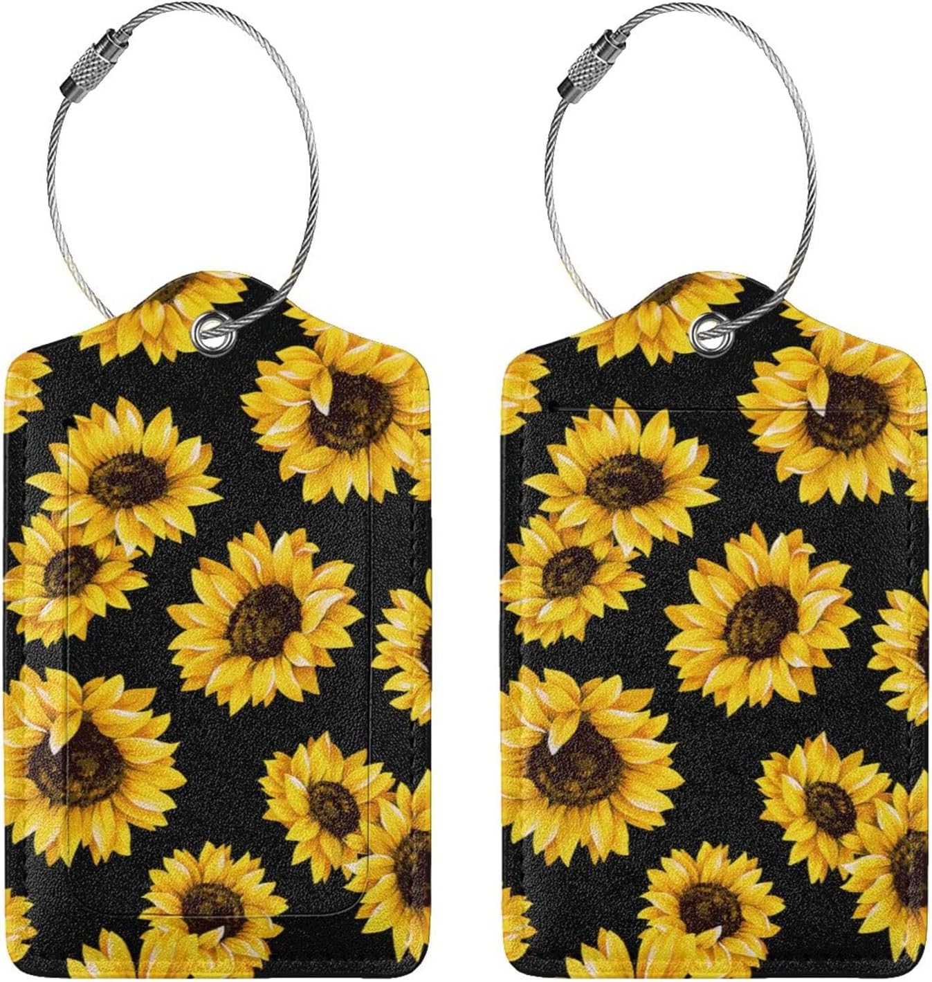 2 Pcs Beautiful Sunflower Luggage Tag for Suitcases, Cruise Ship Essential Travel Gift for Men Women Couples, Anniversary Party Travel Sunflower Ornaments, Funny Christmas Decorations Birthday Gifts