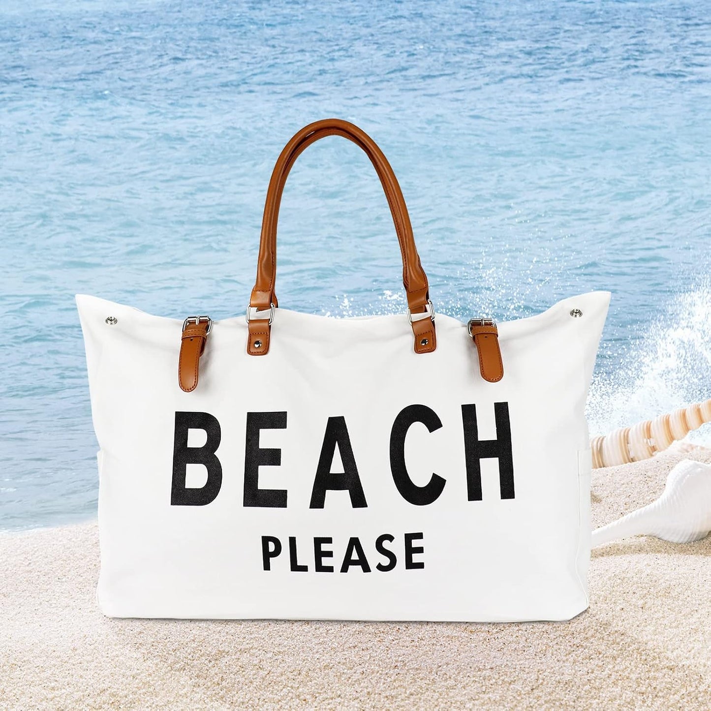 Lamyba Beach Tote Bag for Women Waterproof Sandproof