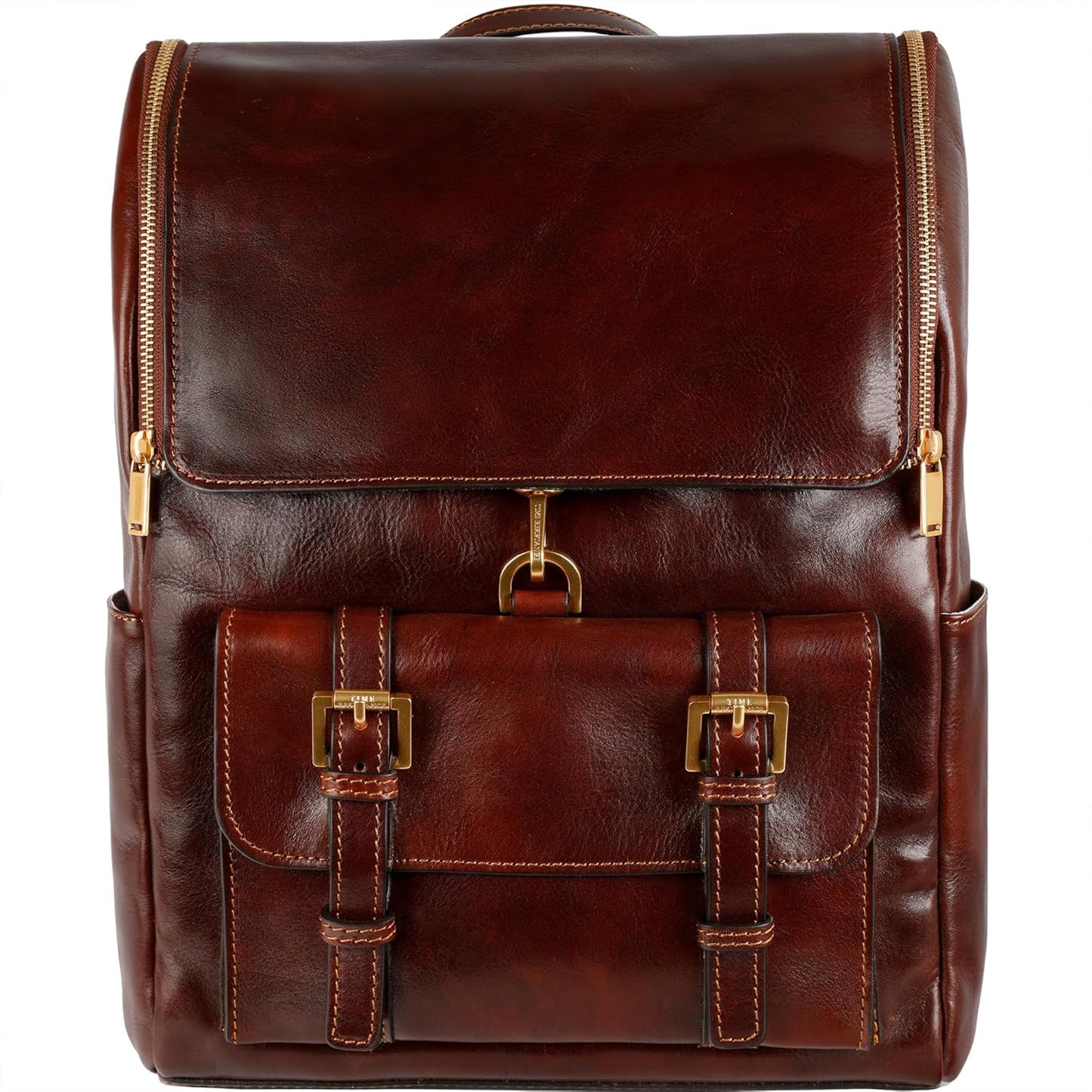Time Resistance Leather Backpack - Laptop Travel Bag Rucksack up to 15” - Bag for Men and Women (Brown)