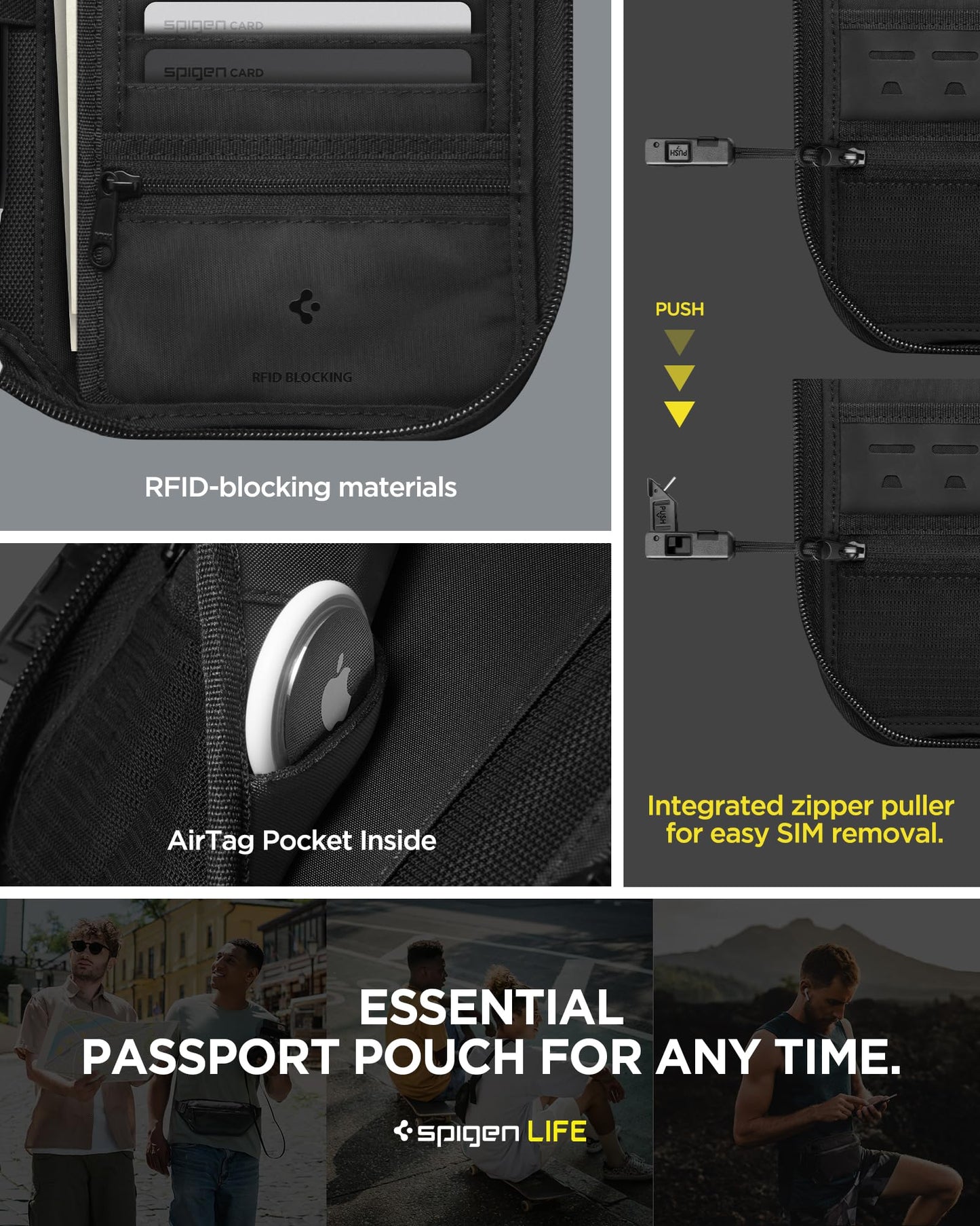 Spigen Life Passport Holder, RFID Blocking, for Family