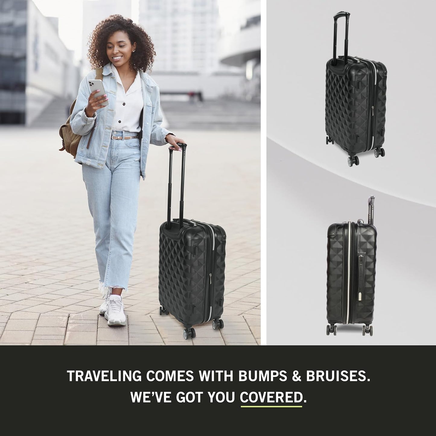 Kenneth Cole REACTION Diamond Tower Collection Lightweight Hardside Expandable 8-Wheel Spinner