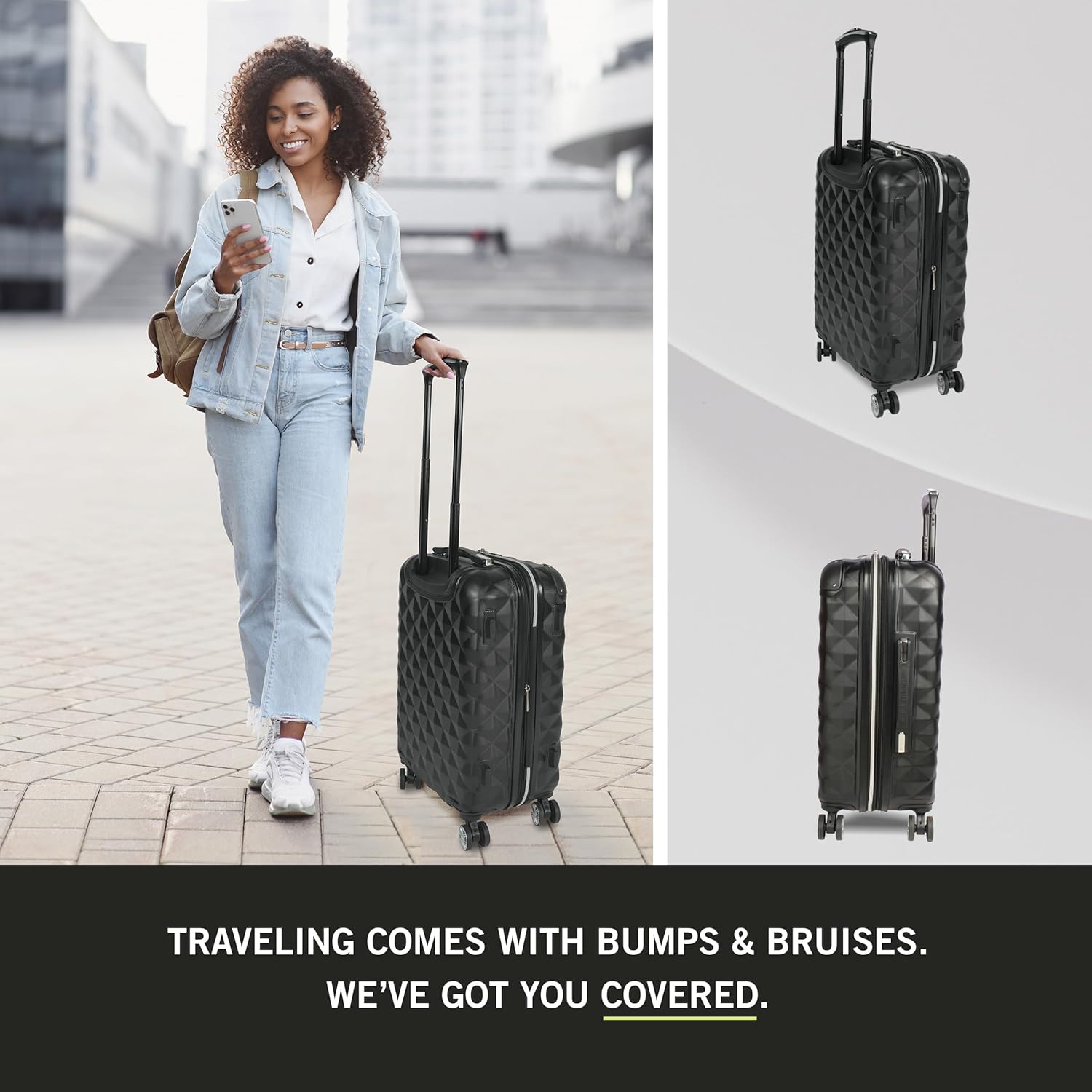 Kenneth Cole REACTION Diamond Tower Collection Lightweight Hardside Expandable 8-Wheel Spinner