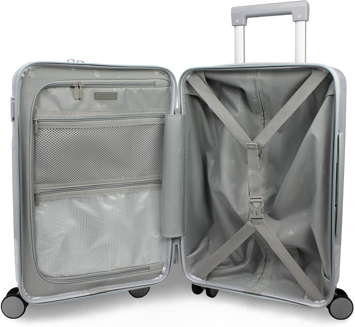 World Traveler Dejuno Smart 20-Inch Carry-On Luggage with USB Ports - Silver