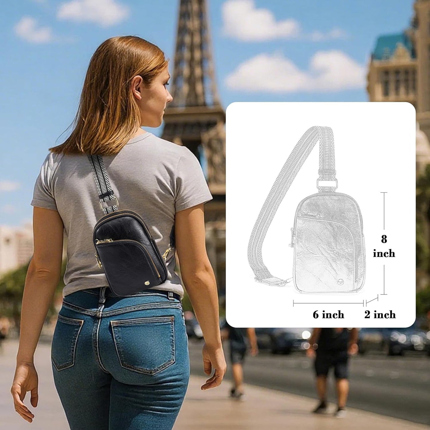 INICAT RFID Blocking Sling Bag Anti Theft Crossbody Bags for Women Travel Fanny Pack Cross Body for Woman Chest Bag