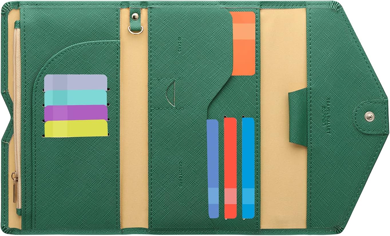 ZOPPEN Mulit-purpose Rfid Blocking Passport Holder Travel Wallet (Ver.4) Passport and Vaccine Card Holder ComboTri-fold Document Organizer Travel Essentials