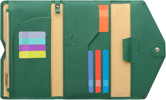 ZOPPEN Mulit-purpose Rfid Blocking Passport Holder Travel Wallet (Ver.4) Passport and Vaccine Card Holder ComboTri-fold Document Organizer Travel Essentials