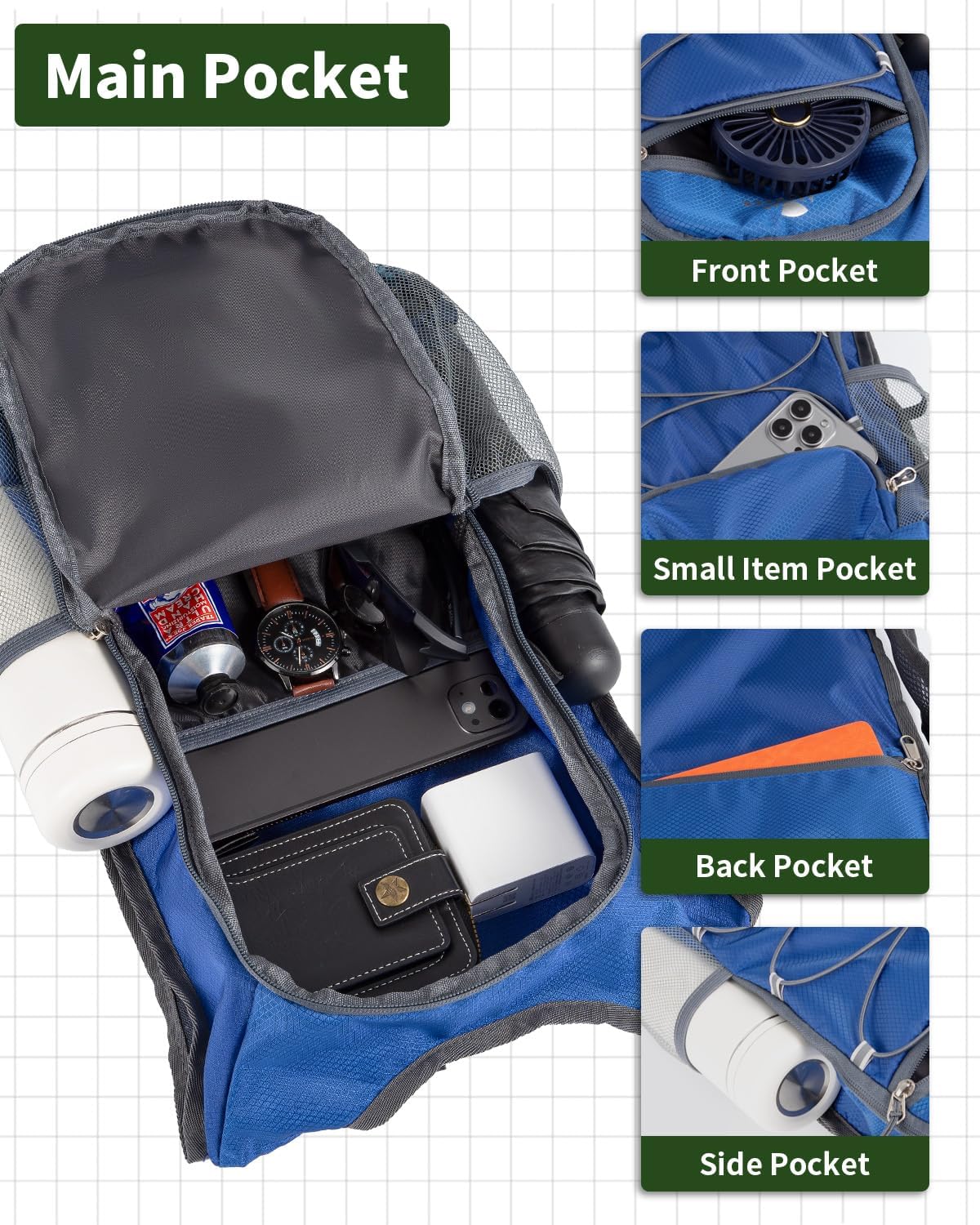15L Lightweight Packable Hiking Backpack Water Resistant Foldable Daypack for Hiking Travel Cycling