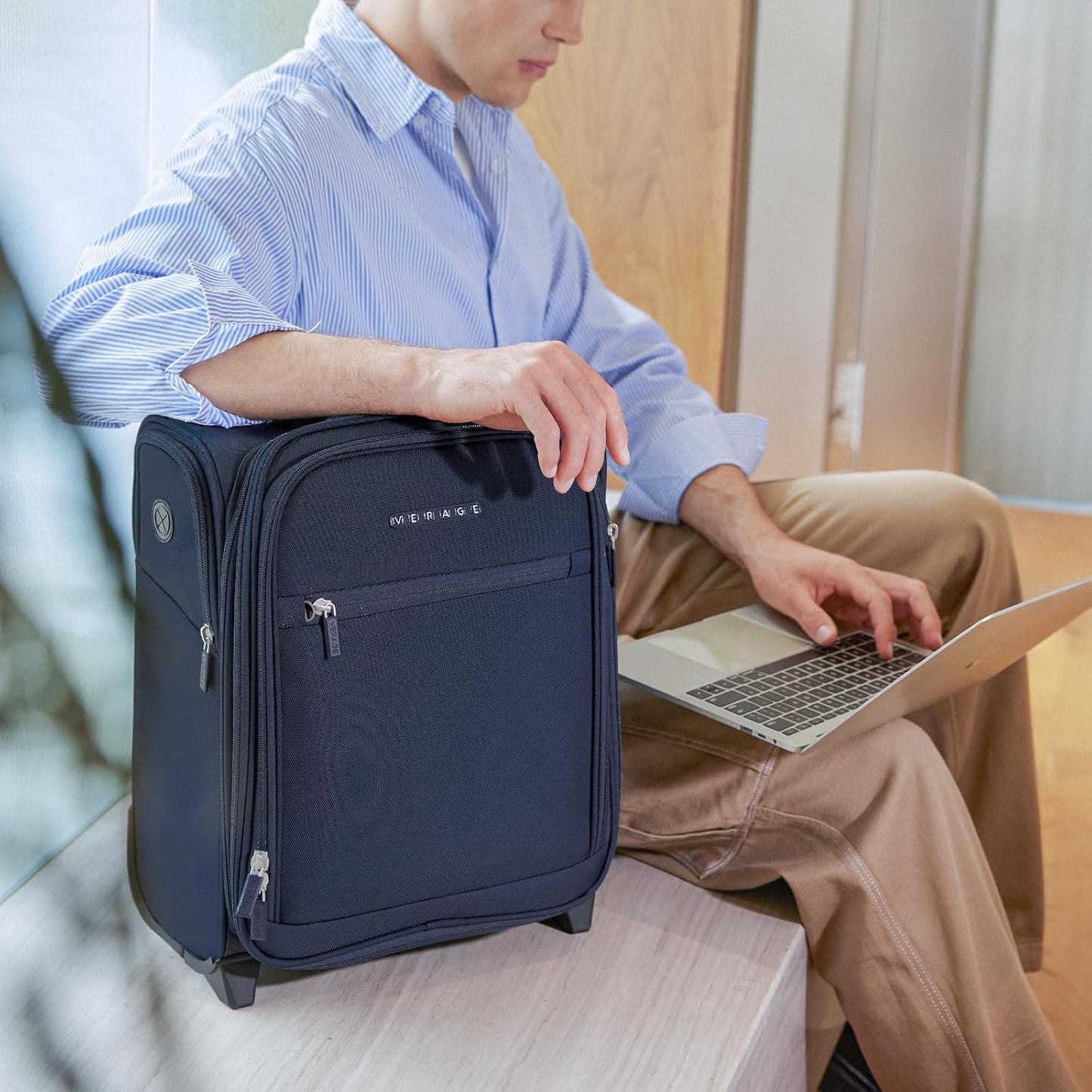 Verage Carry On Underseat Luggage with 2 Wheels & USB Port, 16 Inch Wheeled Spinner Bag Carry-on Luggages for Airlines, Lightweight Suitcase Men Women, Pilots and Crew