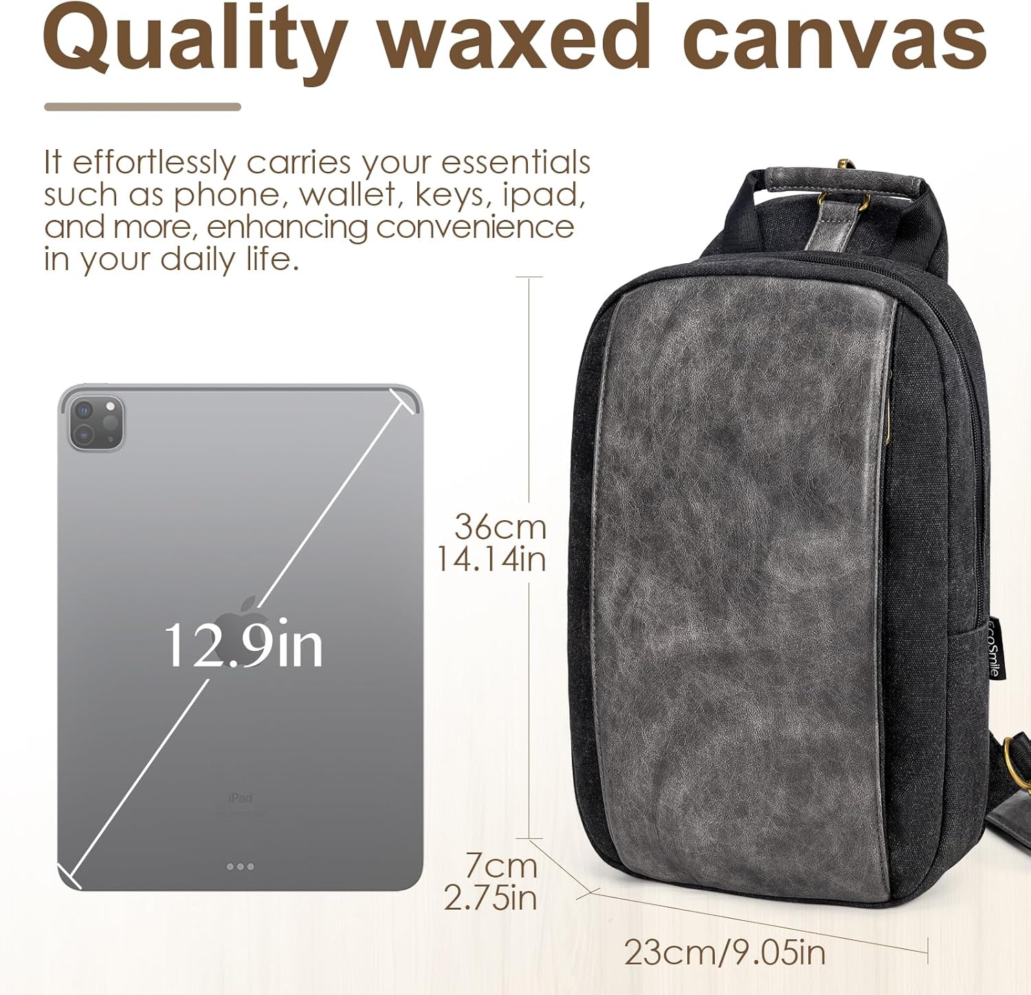Canvas Messenger Bag Sling Bag Crossbody Shoulder Bag for Men Women Travel Work Satchel Bags