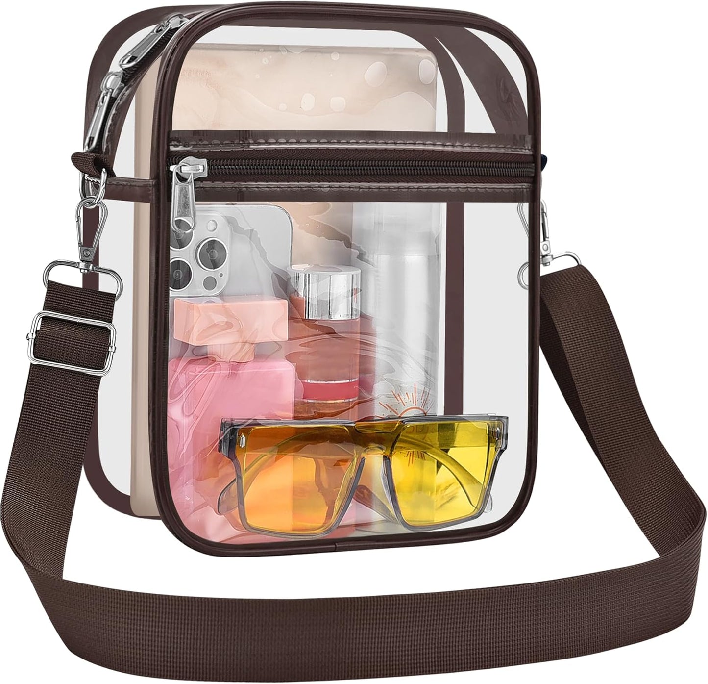 USPECLARE Clear Purse Stadium Transparent Messenger Bag Stadium Approved for Men and Women Clear CrossBody Bag