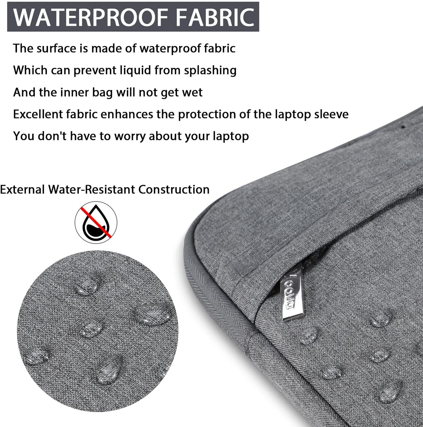 Voova Laptop Case 13 14 15 16 17 Inch with Shoulder Strap, Waterproof Laptop Sleeve Slim Briefcase