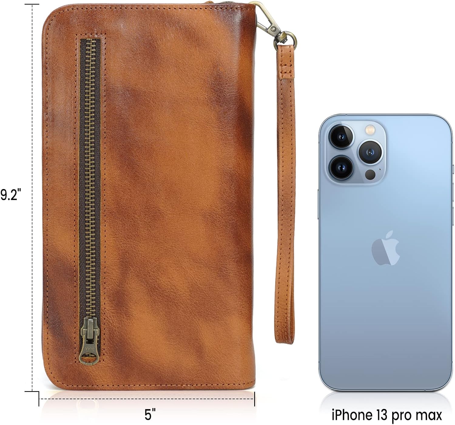 Polare Full Grain Leather Family Travel Passport Wallet and Documents Organizer RFID Blocking Case