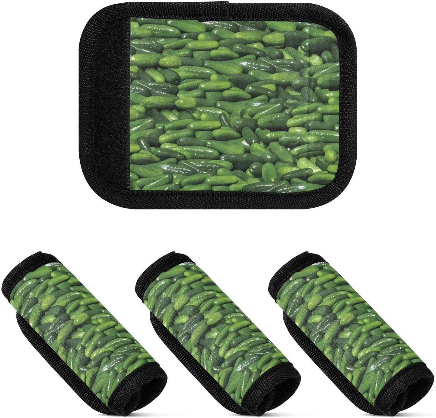 Dill Pickles 2 Pack Luggage Handle Wrap for Suitcase Luggage Identifier Travel Tags Handle Protection Sleeve Cover
