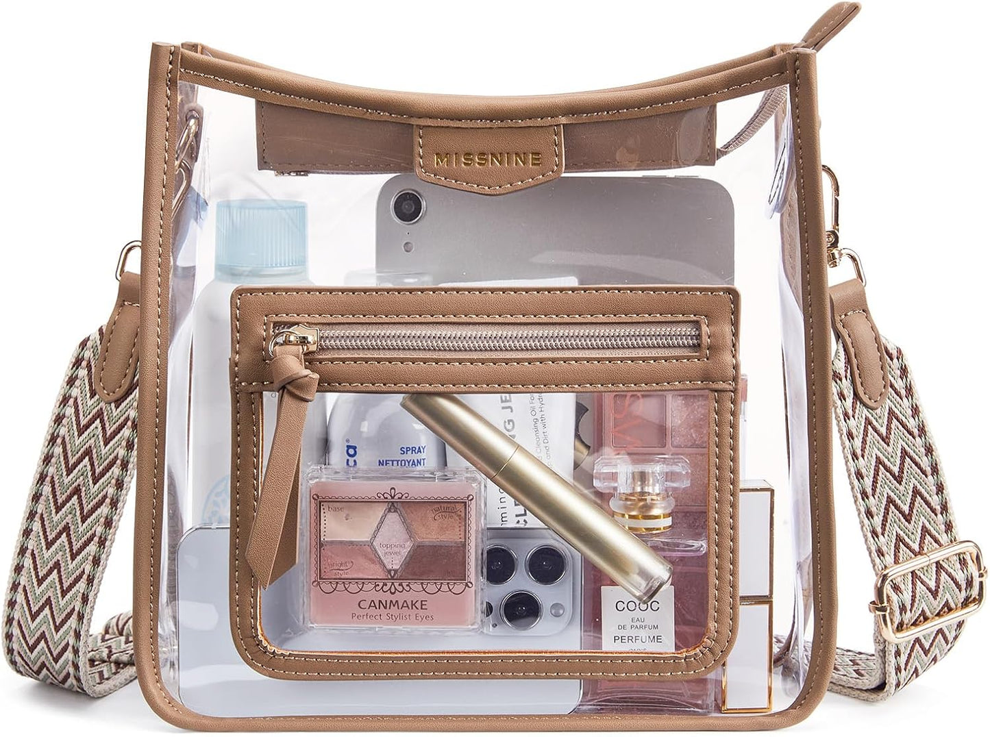 Missnine Clear Crossbody Bags for Women Stadium Approved Clear Purse for Concert Transparent