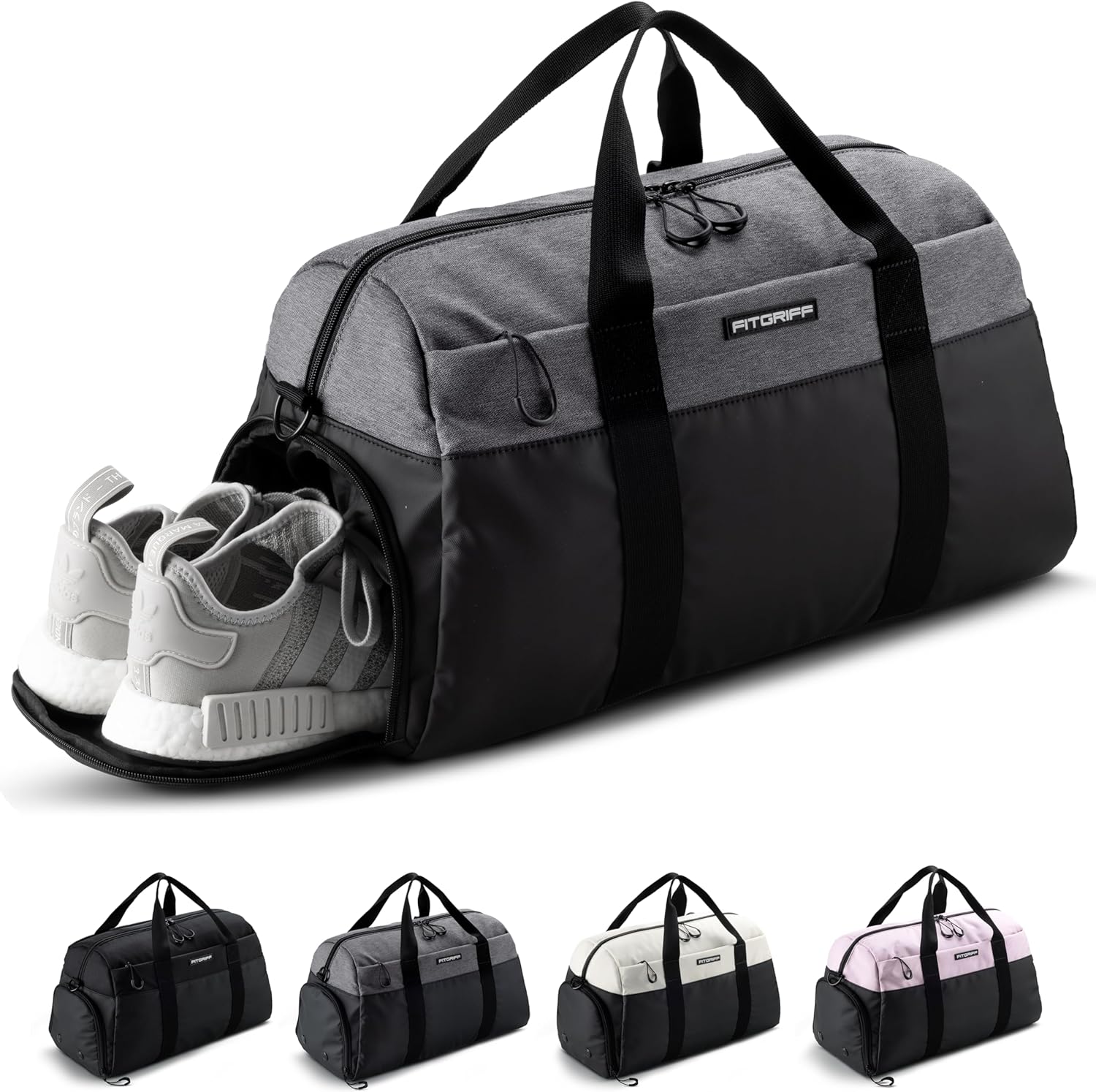 Fitgriff® Gym Bag V2 for Men and Women with Shoe & Wet Compartment - Duffle Bag for Travel, Sports