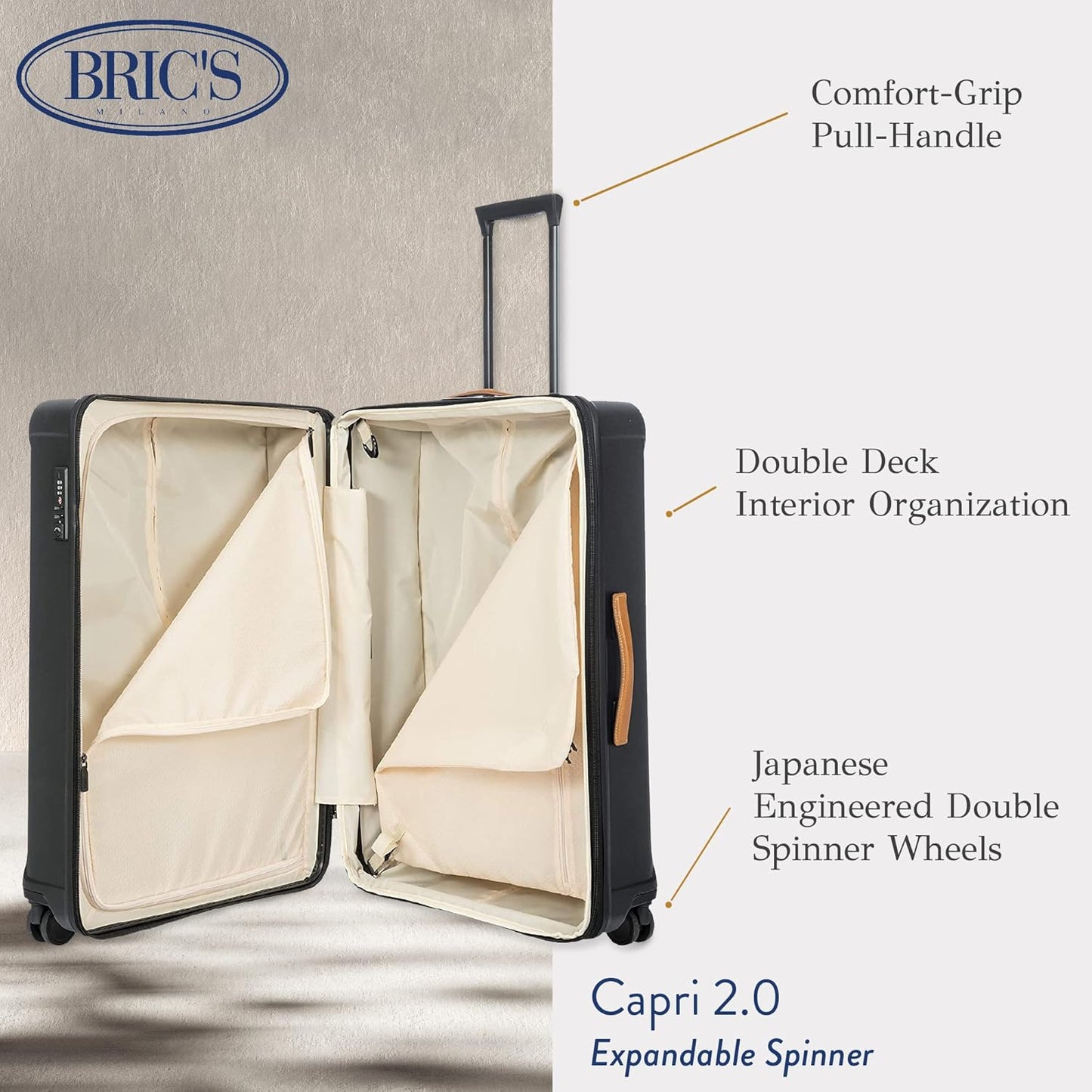 Bric's Capri 2.0 30" Spinner Expandable (Matte Black)