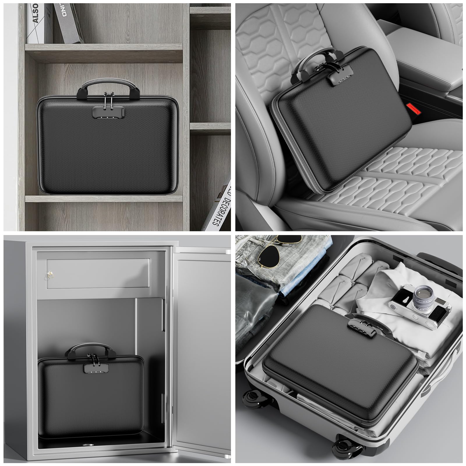 DocSafe Fireproof File Organizer with Lock, Hard-Shell Case Fireproof Document Box with 13 Pocket