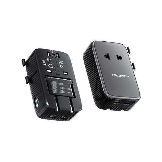Olcorife Universal Travel Adapter PD25W, European Travel Plug Adapter with 3 USB, International