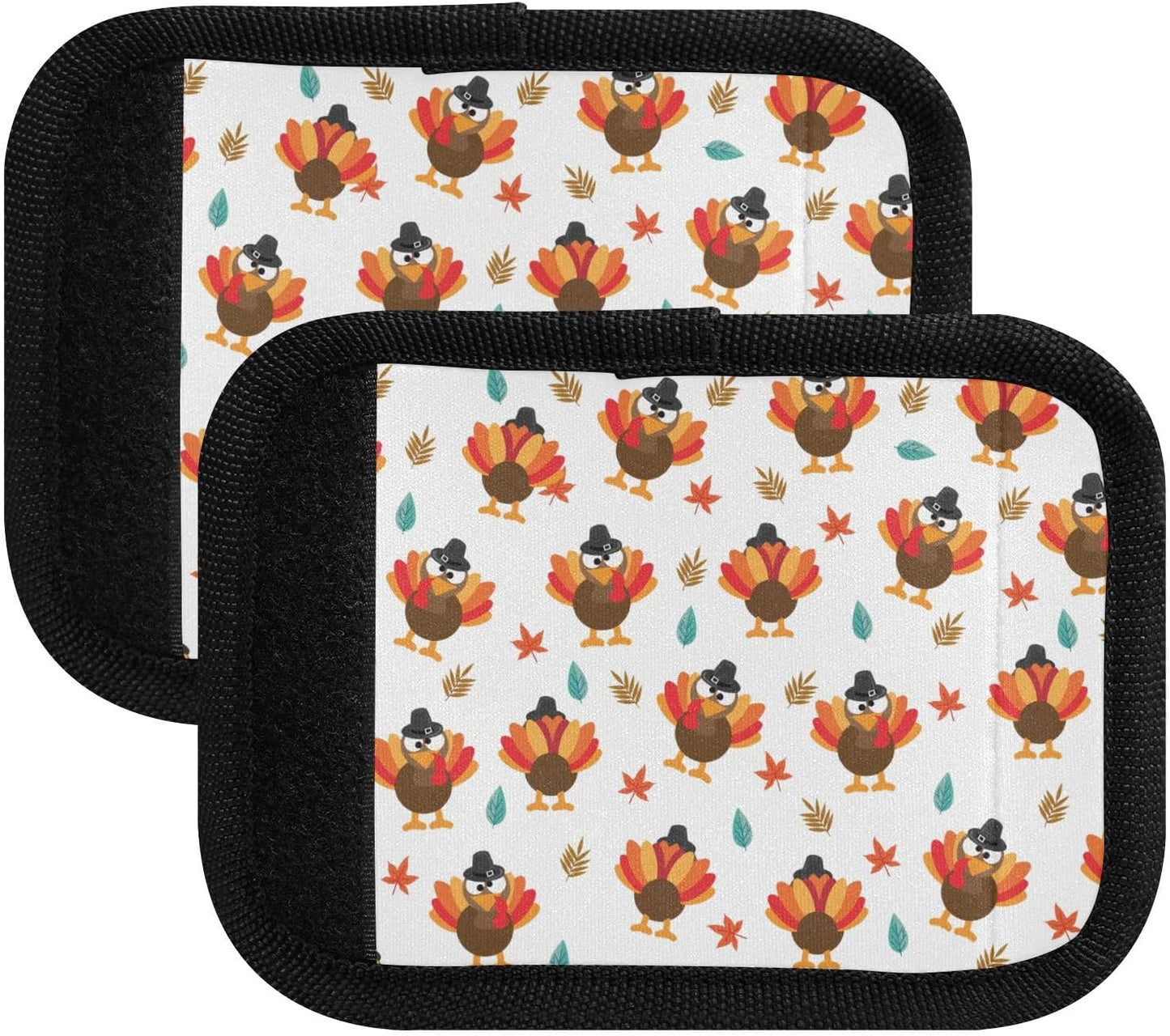 Thanksgiving Day 2 Pack Luggage Handle Wrap for Suitcase Luggage Identifier Travel Tags Handle Protection Sleeve Cover