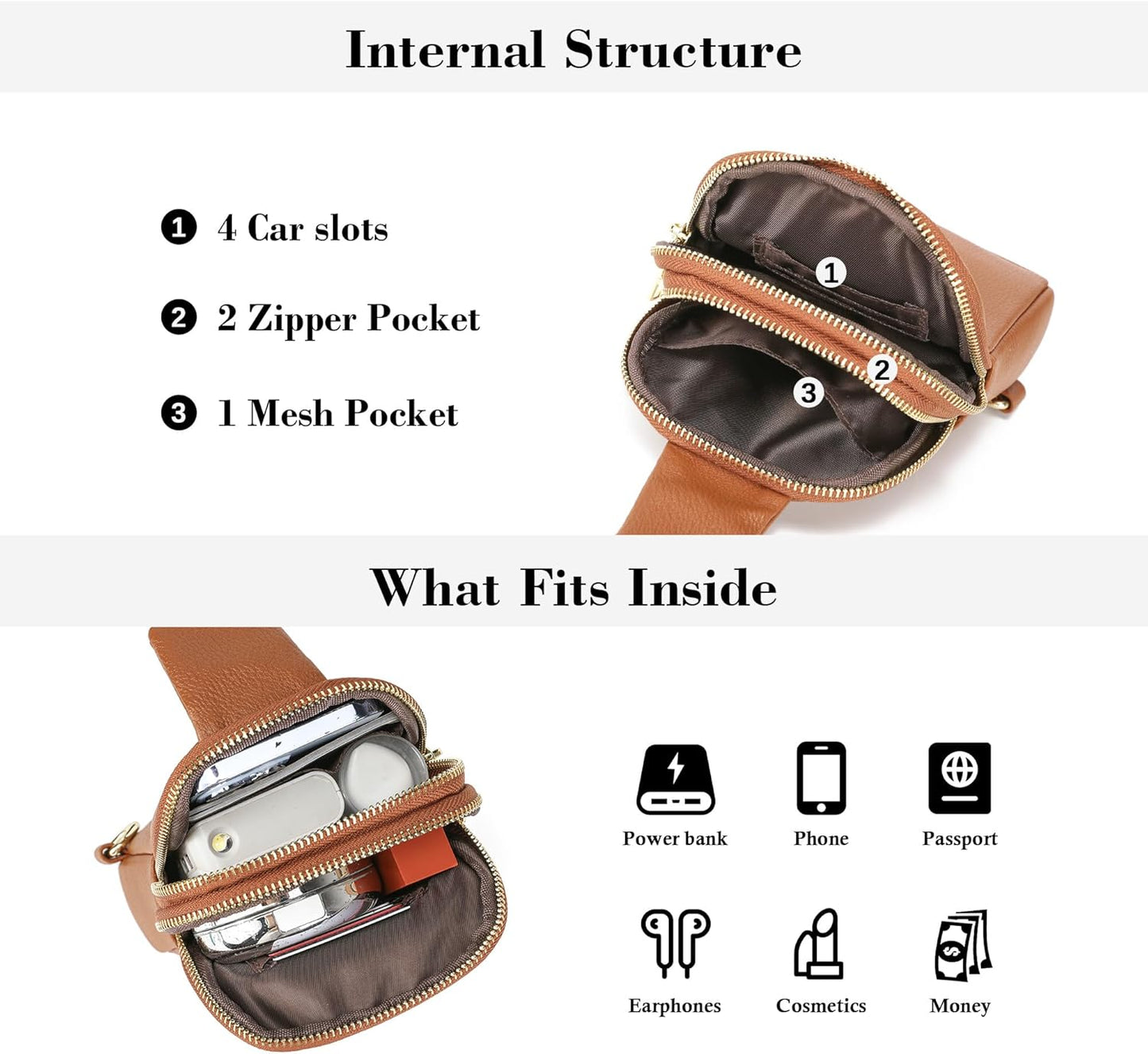 INICAT Travel Small Sling Bag Faux Leather Crossbody Bags Women Cross Body Bag Purses for Woman