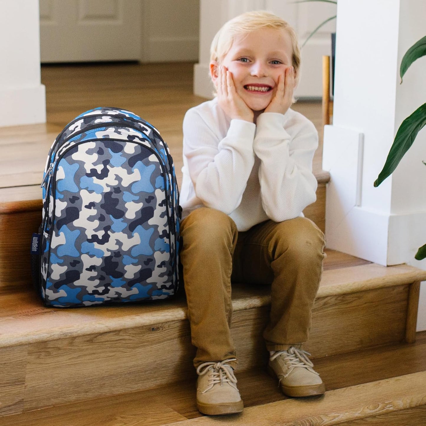 Wildkin 15-inch Kids Backpack – Durable, Padded, Adjustable for School & Travel - Blue Camo