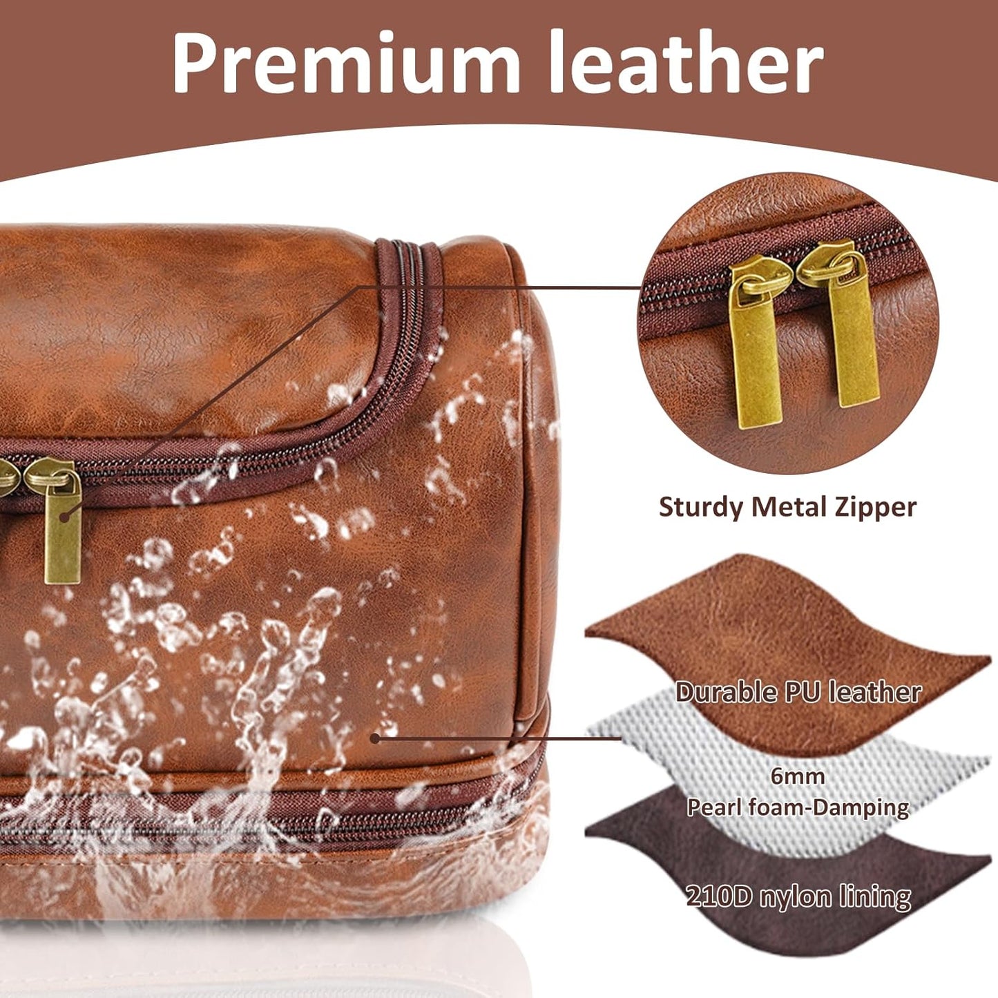 Personalized Toiletry Bag for Men,Gifts for Men,Christmas,Custom Leather Travel Bag Shave Kit,Engraved Pattern Text Dopp Kit,Ideas Gifts for him,Groomsmen,Anniversary,Dad,son,Husband,Father