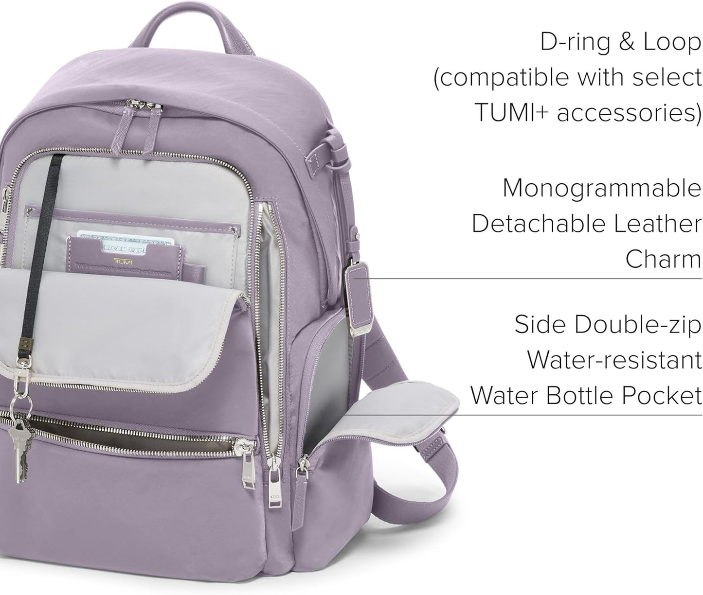 TUMI - Voyageur Celina Backpack - Women's Work and Travel Bag - 16.0" X 10.6" X 6.5" - Holds Up to 16" Laptop - Lavender