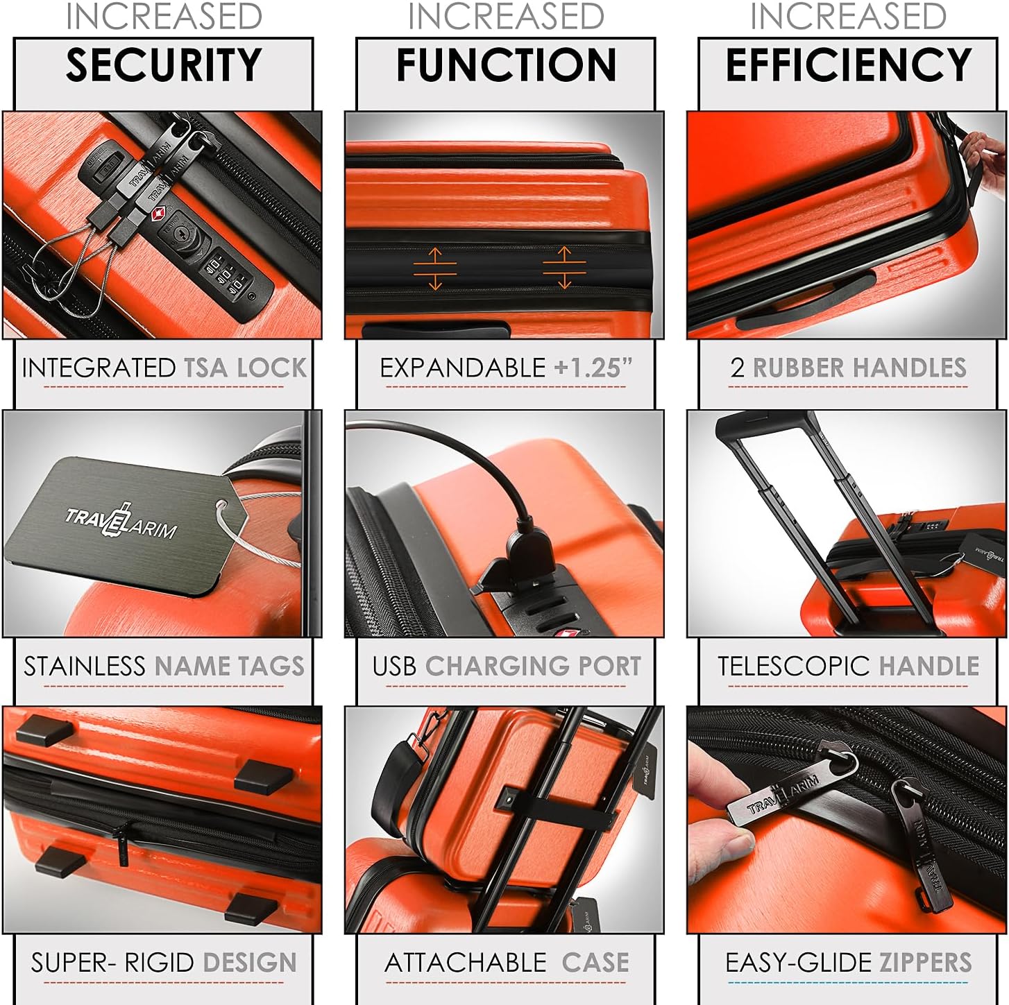 Hard Shell Luggage Sets with Spinner Wheels 4 Piece, Expandable Large Suitcases with TSA Lock