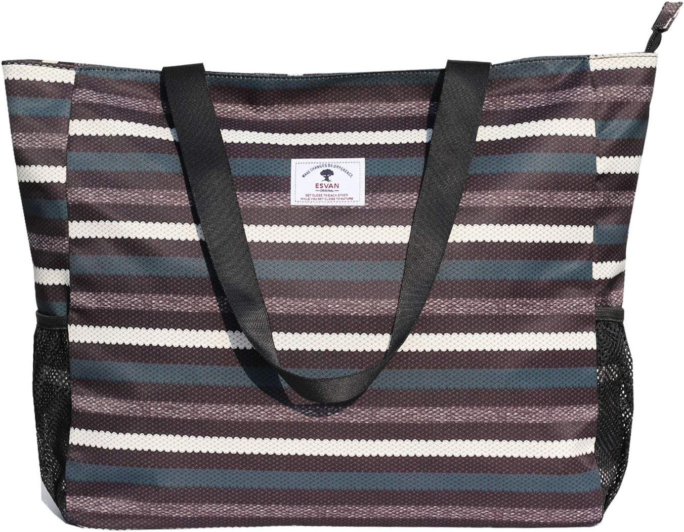 LARGE BEACH BAG Water Resistant Lightweight 20 inch Women Oversize Tote Bag for Gym Beach Travel