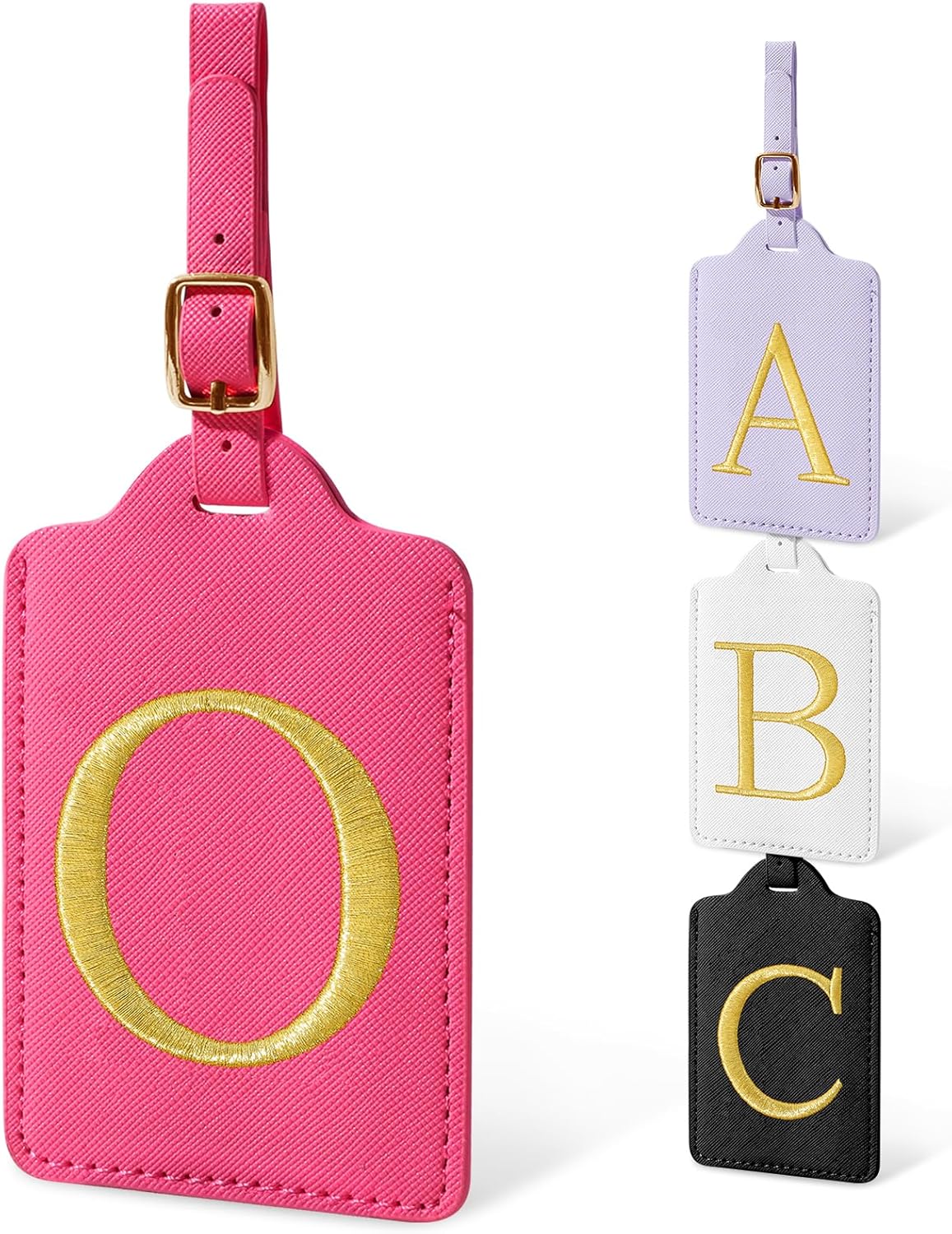 Initial Letter Luggage Tags for Suitcases, Personalized Embroidered Letter Luggage Bag Suitcase
